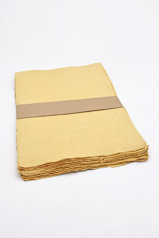 Amber Deckle Edged Cotton Rag Handmade Paper Online
