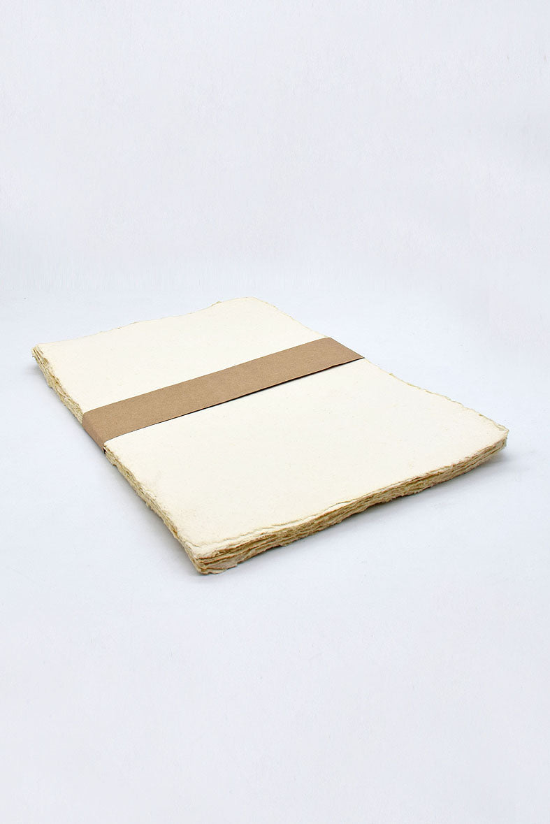 White Raglan Paper Antique White Deckle Edged Cotton Rag Handmade Paper Online – Rickshaw ...