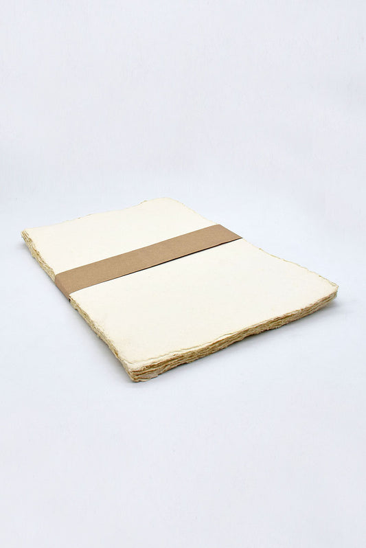 Antique White Deckle Edged Cotton Rag Handmade Paper Online
