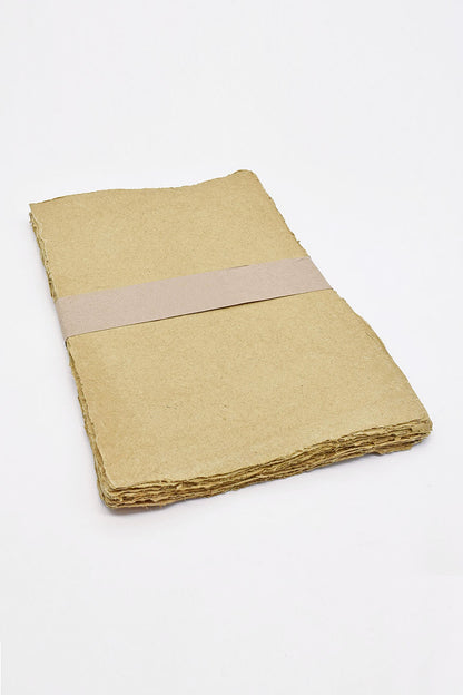 Beige Brown Deckle Edged Cotton Rag Handmade Paper Online
