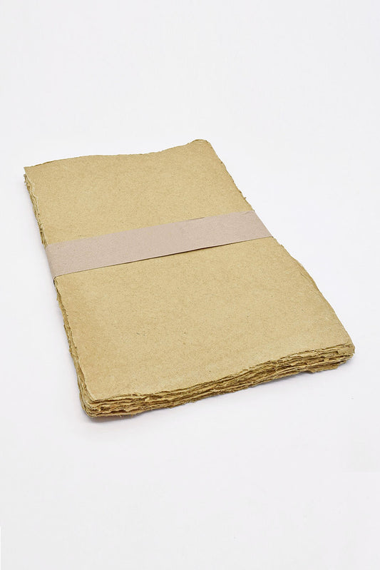Beige Brown Deckle Edged Cotton Rag Handmade Paper Online
