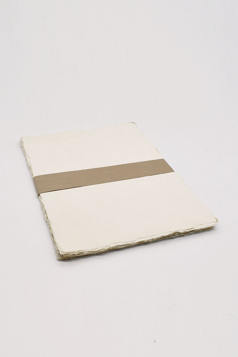 White Raglan Paper Natural White Deckle Edged Cotton Rag Handmade Paper Online – Rickshaw ...