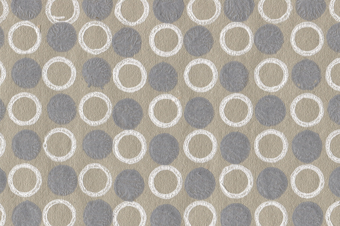 Rings & Rounds Pattern Cotton Rag Handmade Paper