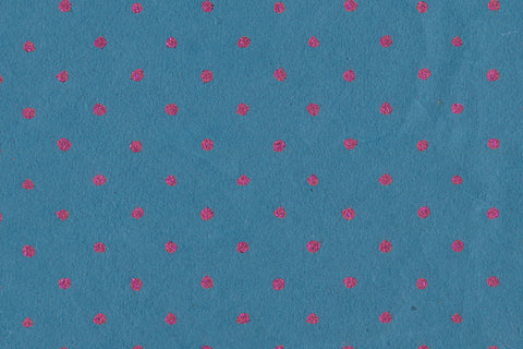 Glitter Dots Magenta On Medium Blue Handmade Paper Gift Wrap Online