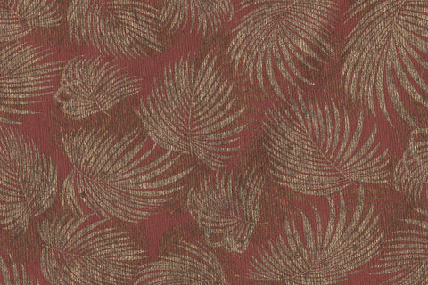 Palm Leaves: Copper & Gold on Burgundy Red Handmade Paper ~100gsm Set of 5 50X70cm each