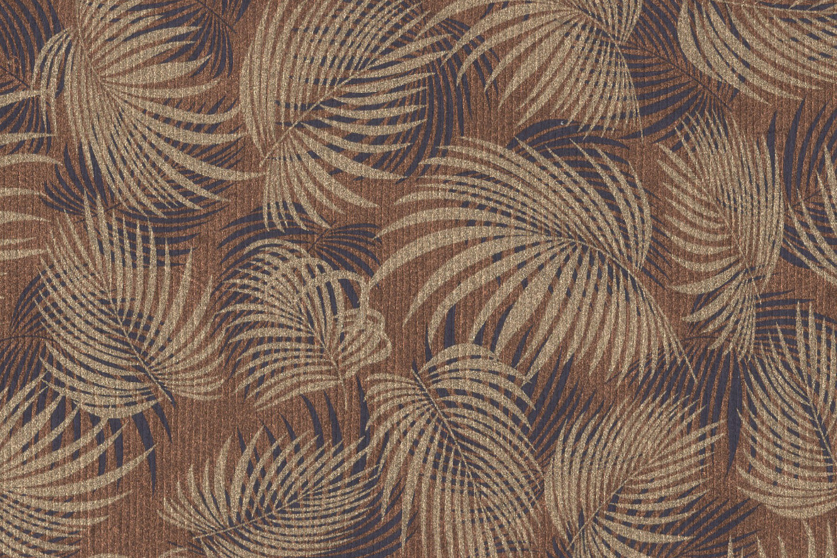 Palm Leaves: Copper & Gold on Ink Blue Black Handmade Paper ~120gsm Set of 5 50X70cm each