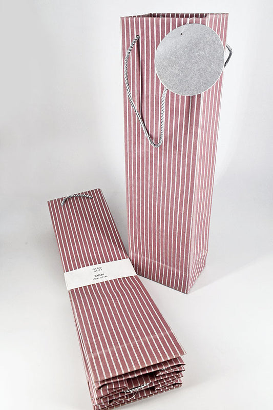 Parallels Dusty Rose Gift Bags Bottle, Set of 4, 14.5x4