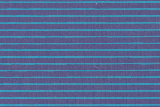 Stripes: Cyan Blue on Purple Blue Handmade Paper ~100gsm Set of 5 50X70cm each
