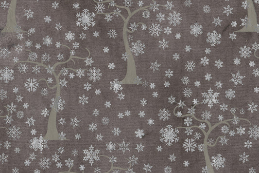 Trees & Snowflakes: Moss & Silver on Taupe Gray Handmade Paper ~100gsm Set of 5 50X70cm each