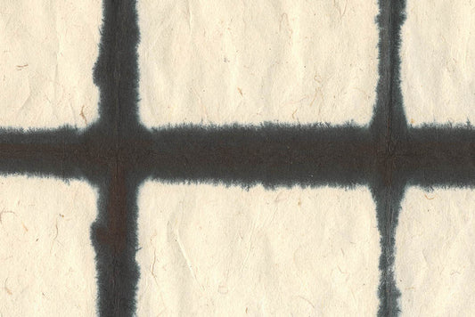 Square Grid Dyed: Black on Daphne Handmade Paper ~60gsm Set of 5 50X70cm each