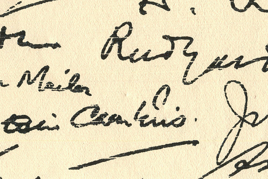 Signatures on Ecru Linen Finish Printed Handmade Paper Online 