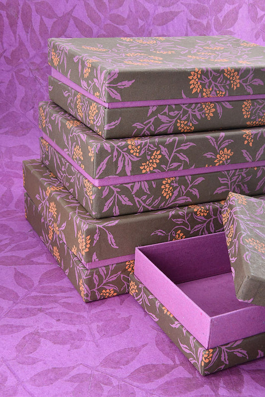 Flower Vines Rectangular Inset Gift Box