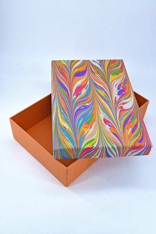 Marbling Holi Colour Linear Waves Rectangular Gift Box