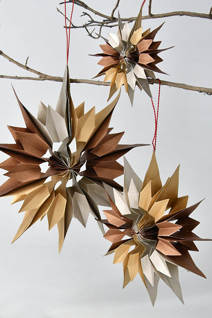 Paper Foldable Snowflake Star Christmas Hanging