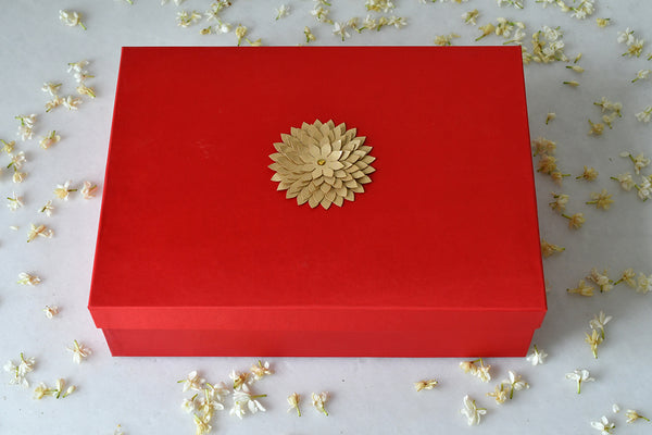 Vermilion - Lotus Vandanwar with Mewa Pouch & Diya