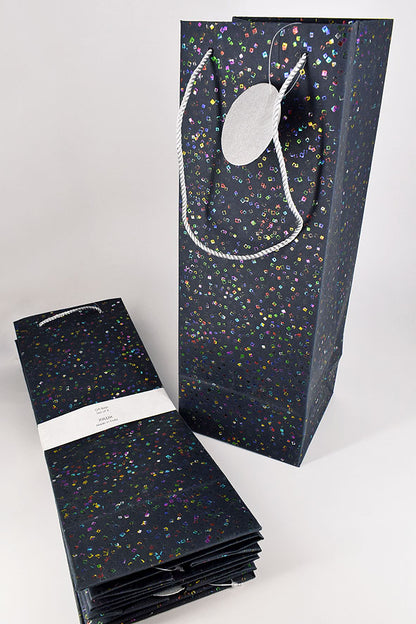 Squares Scatter Black Gift Bags, Set of 4