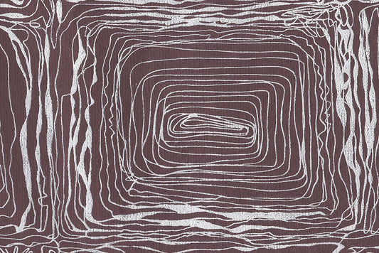 Squiggle Mazes: White on Plum Raisin Handmade Paper ~110gsm Set of 5 50X70cm each