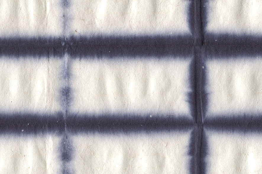 Rectangular Grid Dyed: Indigo on Daphne Handmade Paper ~40gsm Set of 5 50X70cm each