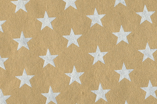 Stars: Pearl on Gold Metallic Handmade Paper ~100gsm Set of 5 50X70cm each
