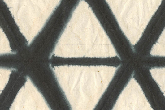 Hex Grid Dyed: Black on Natural Daphne Handmade Paper ~40gsm Set of 5 50X70cm each