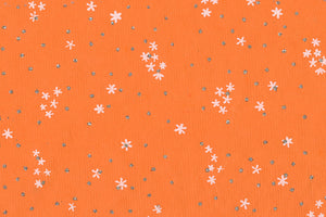 Stars White & Silver Glitter On Orange Handmade Paper Gift Wrap Online