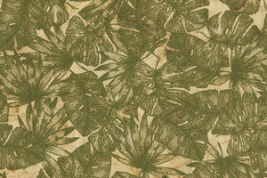 Tropical Leaves: Cactus Green on Straw Crush Dyed Batik Handmade Paper ~100gsm Set of 5 50X70cm each