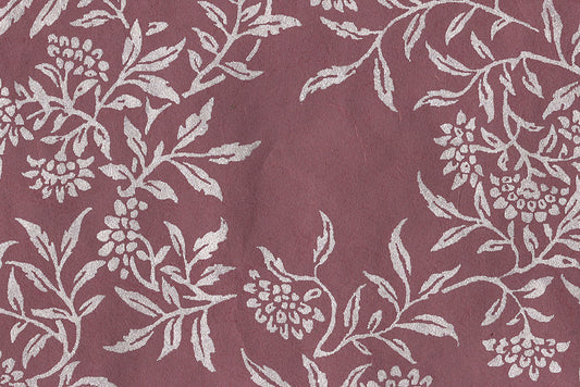 Flower Vines: Pearl on Pink Paper Shreds & Banana Fibre Mixed Pulp Handmade Paper ~50gsm Set of 5 50x74cm each