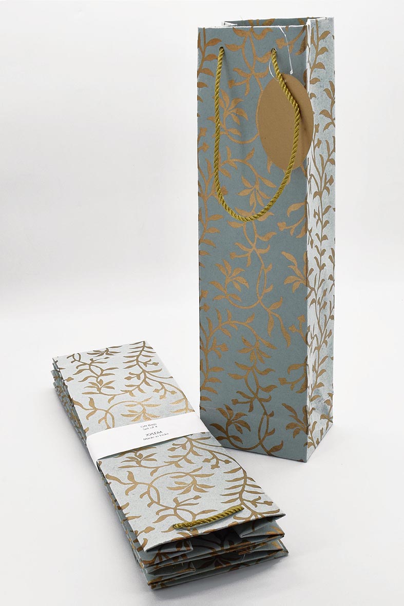 Climbing Vines Blue Gift Bags Bottle
