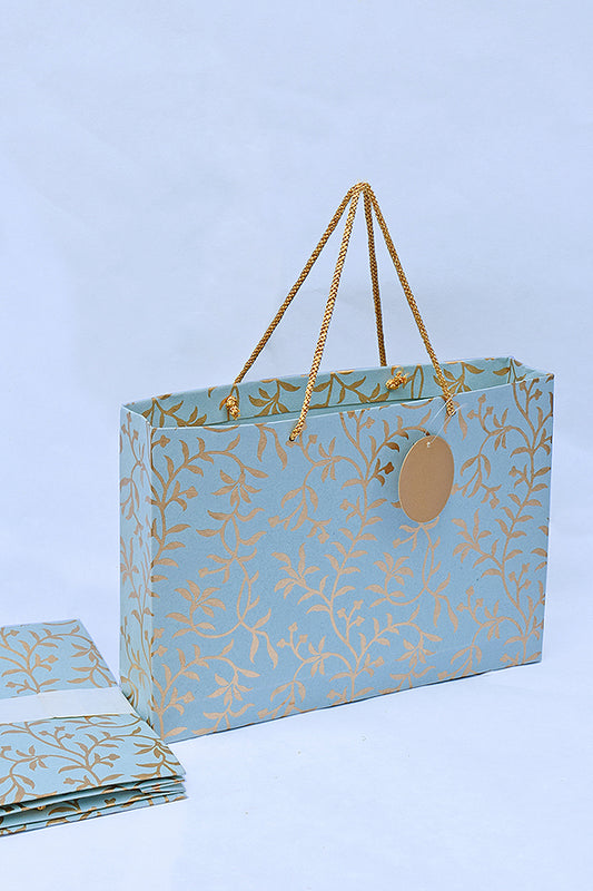 Climbing Vines Blue Gift Bags Medium Escort, Set of 4, 8.5x12