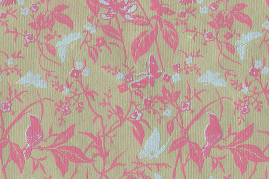 Woodland Print On Green Printed Handmade Paper Online