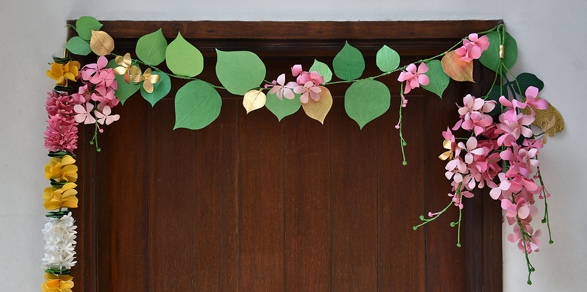Amaltas Flower & Paan Leaf Bandhanwar / Toran