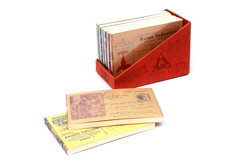 8 Assorted Vintage Postcard Notebooks in Box Sleeve, A6 Landscape, Ruled pages