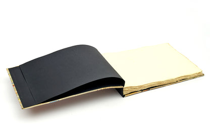 Newspaper Weave Quarter Bound Scrapbook, 10x14, Deckle-edged Album pages