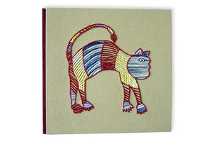 Monkey 7x7 Journal Folk Animals Embroidery | Rickshaw Recycle