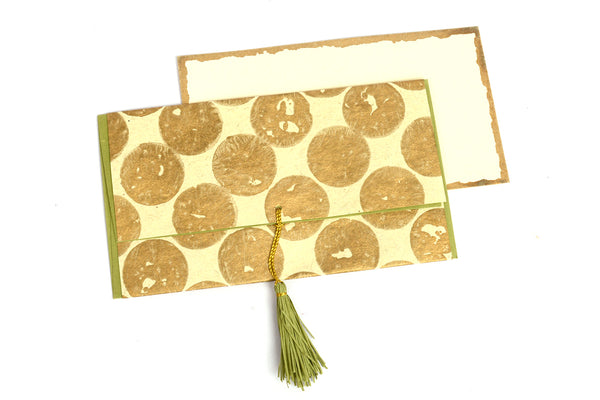 Gold Rounds Gift Envelopes with Cards, Set of 6, 8x4 each