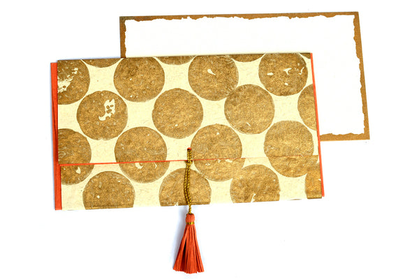 Gold Rounds Gift Envelopes with Cards, Set of 6, 8x4 each