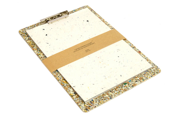 Tetrapack mosaic Clipboard with 20 A4 sheets assorted handmade paper