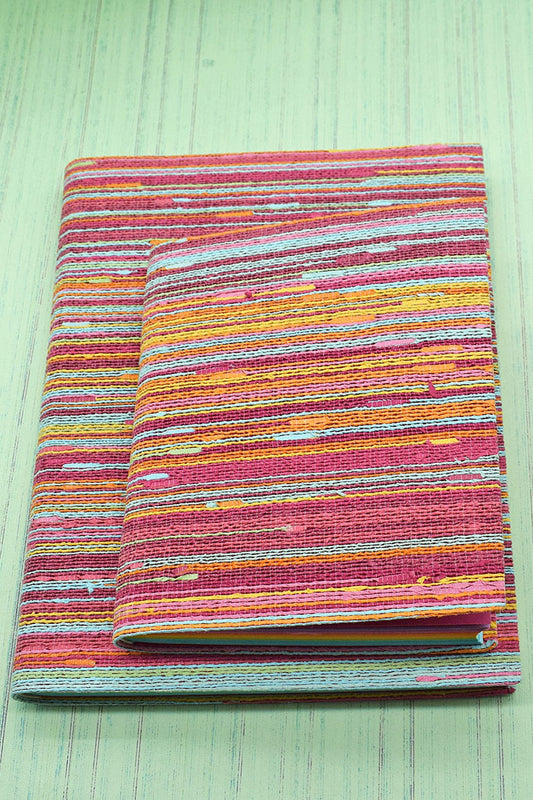 Multi Brights Paper Yarn Weave Handmade Hardbound Notebook Online