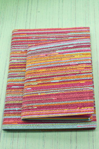Multi Brights Papper Yarn Weave Handmade Hardbound Notebook Online