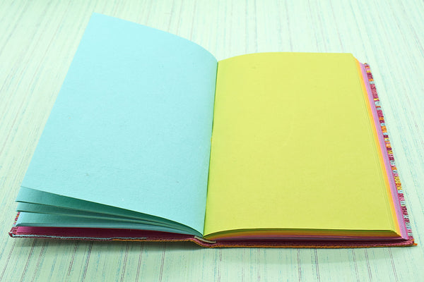 Multi Brights Paper Yarn Weave Notebook