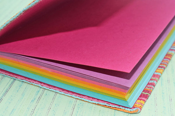 Multi Brights Paper Yarn Weave Notebook