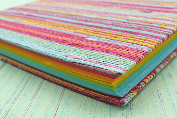 Multi Brights Paper Yarn Weave Notebook