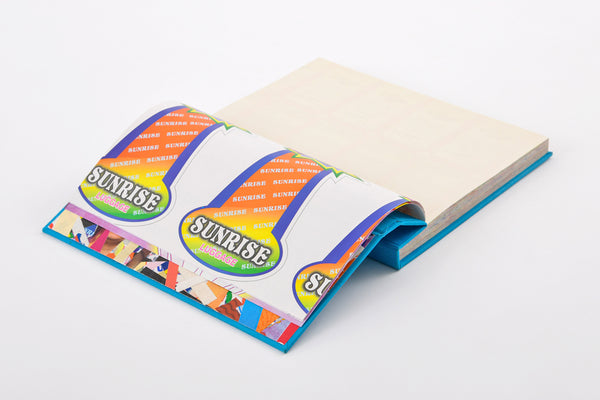 Coloured Cotton Hard cover Foldover book, A5, Reclaimed paper, Tearaway pages