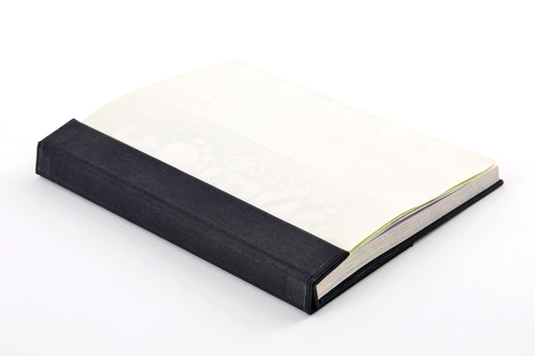 Coloured Cotton Hard cover Foldover book, A5, Reclaimed paper, Tearaway pages