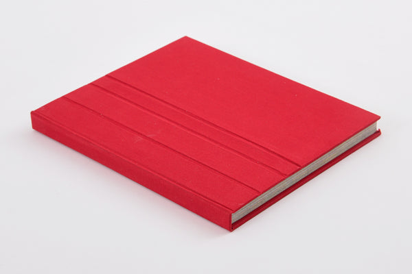 Coloured Cotton Hard cover Foldover book, A5, Reclaimed paper, Tearaway pages