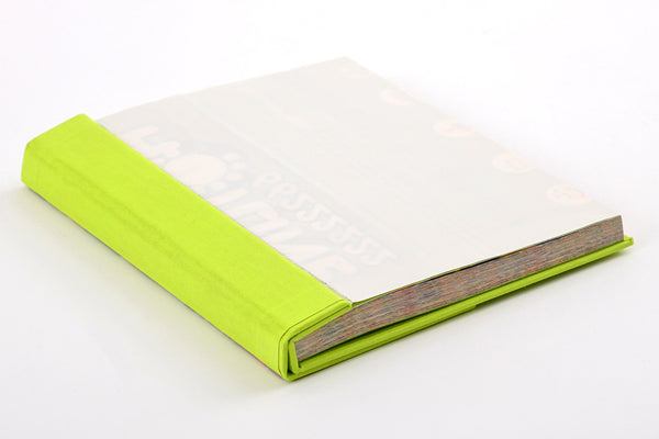 Coloured Cotton Hard cover Foldover book, A5, Reclaimed paper, Tearaway pages