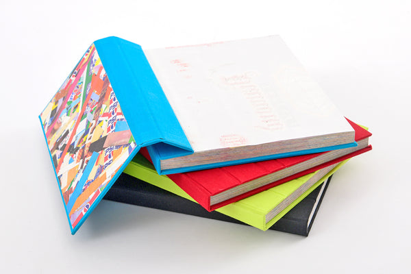 Coloured Reclaimed Pages Handmade Cotton Hard Bound Foldover Book Online