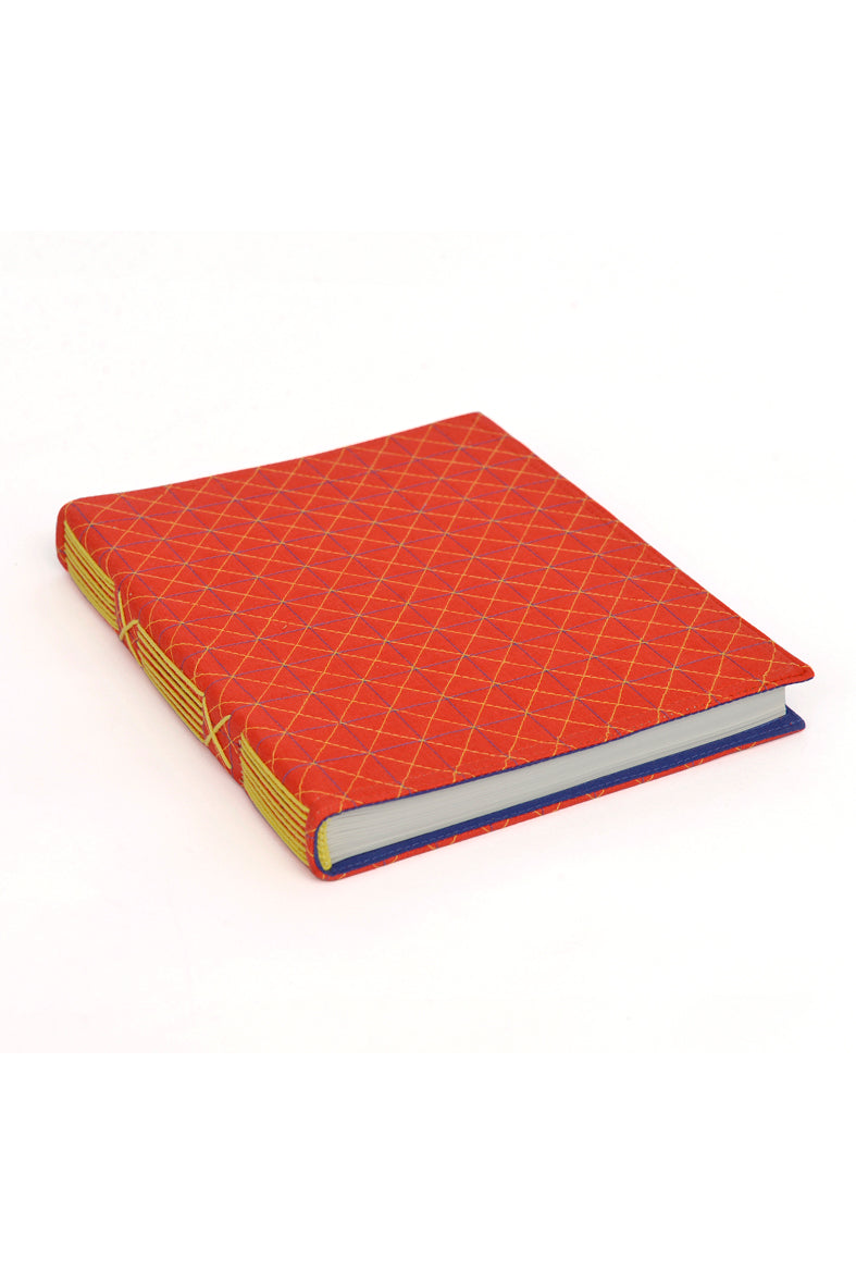 Quilted Cover Coptic Stitch Blank Pages 9x7.5 Notebook Online 