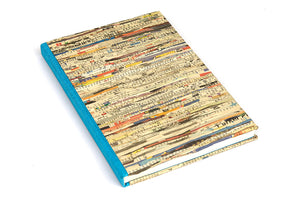 Newspaper Weave Quarter Bound Book, A5, Blank pages