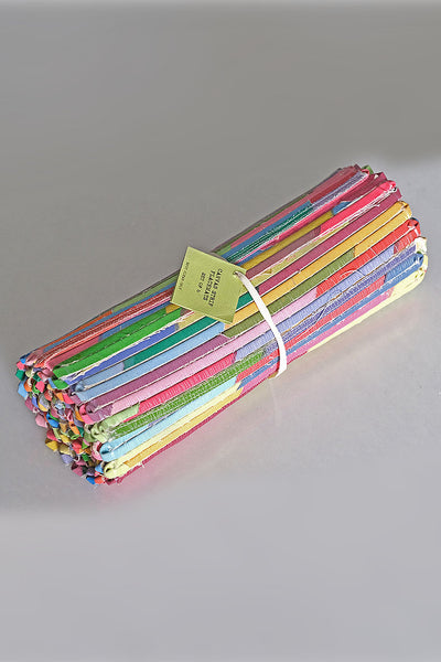 Multicolor Canvas Strip Weave Table Placemats